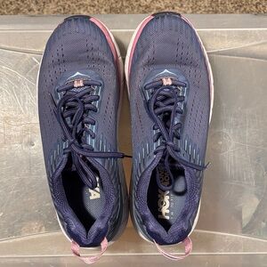 Hoka One One Blue and Pink Running Shoes
